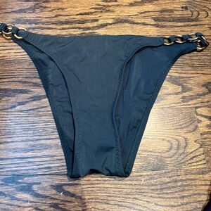 Hunter Green Agent Provacteaur Swim Bottom with Gold and silver Accents